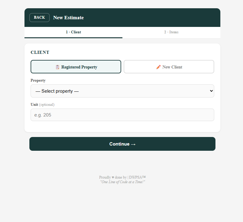 New estimate flow on mobile